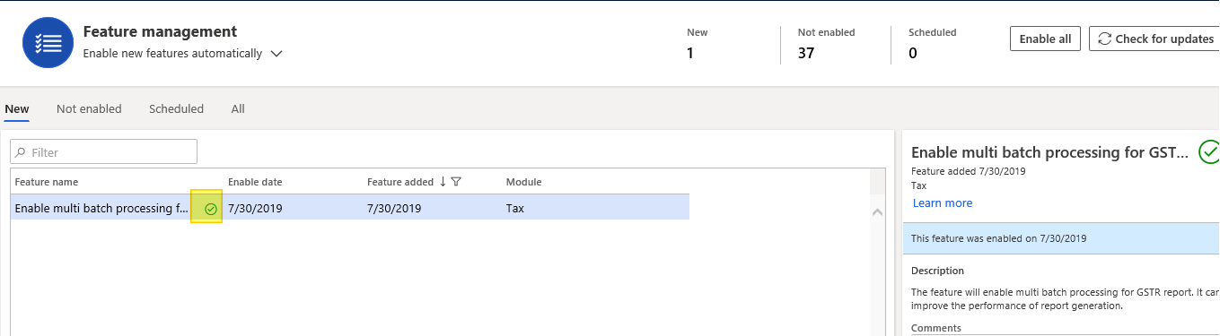 Enable multi-batch processing for GSTR report feature turned on.