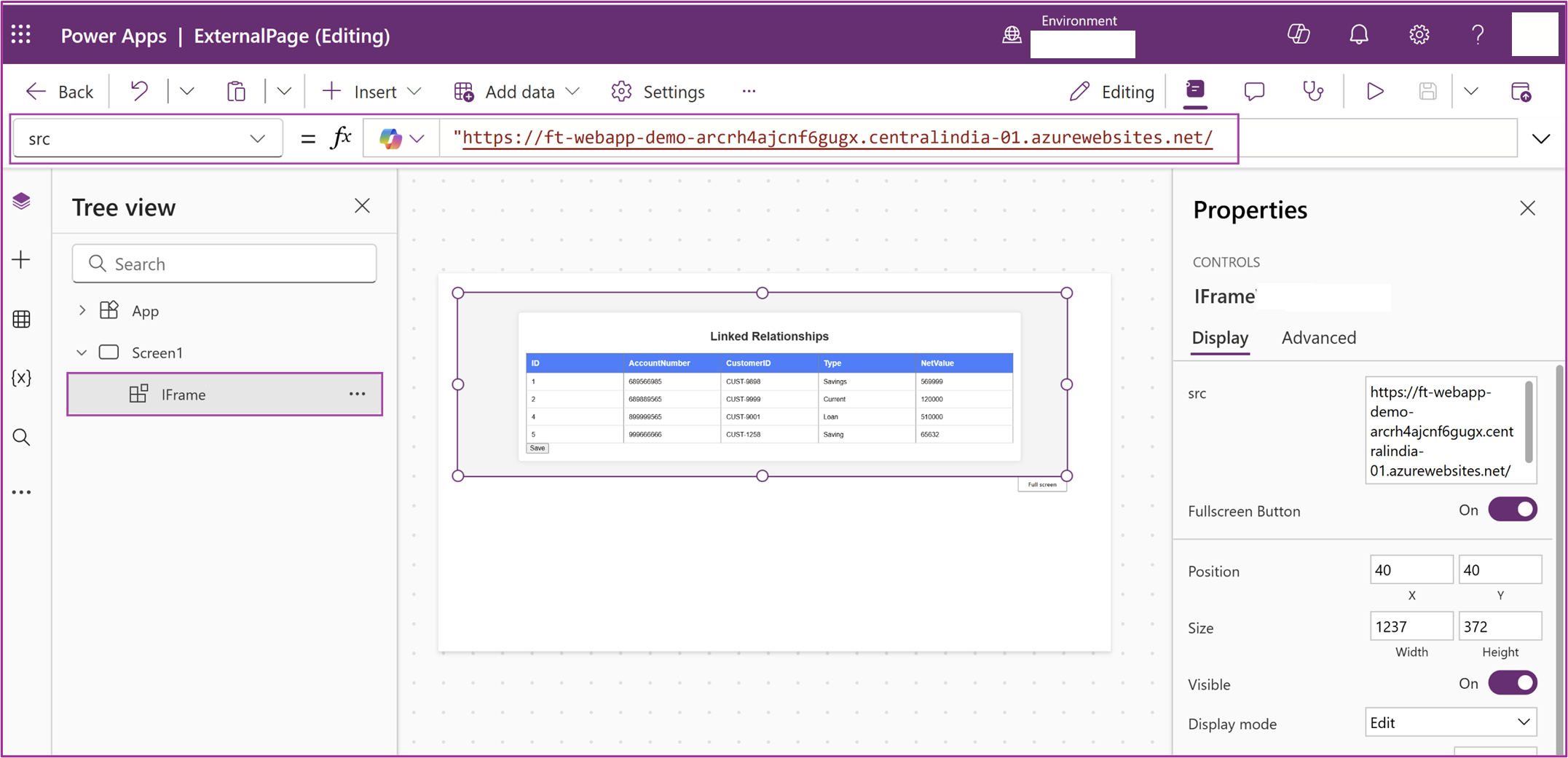 Screenshot to show how to insert a source parameter.