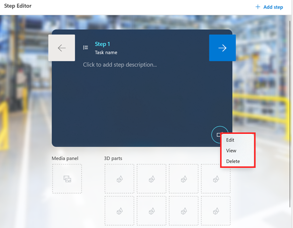 連結按鈕的捷徑選單螢幕擷取畫面，顯示編輯、查看和刪除命令。