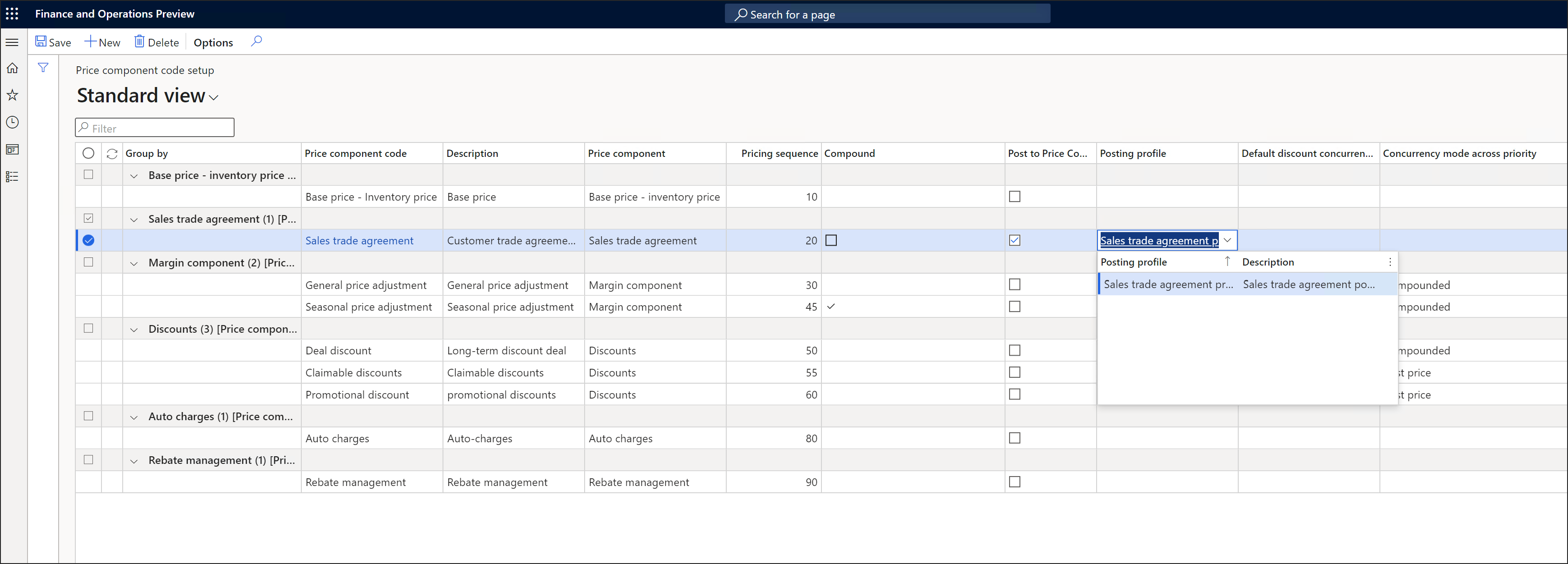Assigning a posting profile to a price component Assigning a posting profile to a price component.