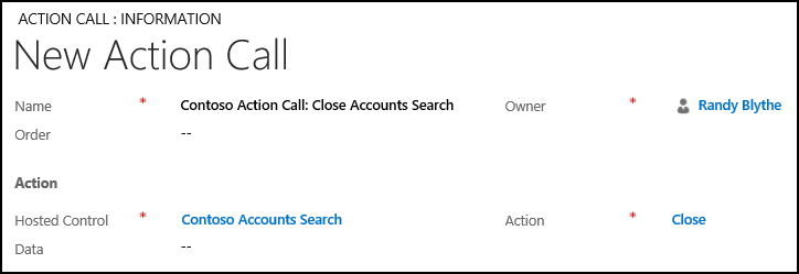 Create an action call in Unified Service Desk Create an action call in Unified Service Desk.