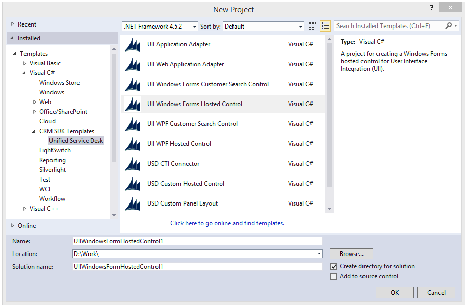 Create a UII Windows Form hosted control Create a UII Windows Form hosted control.