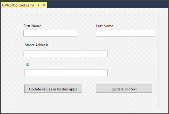 Controls layout in the XAML designer Controls layout in the XAML designer.