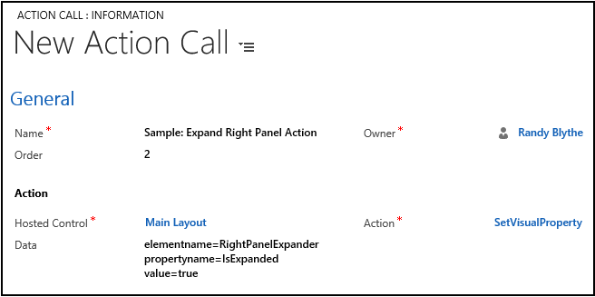 Create a new action call for Expand Right Panel Action Create a new action call for Expand Right Panel Action.