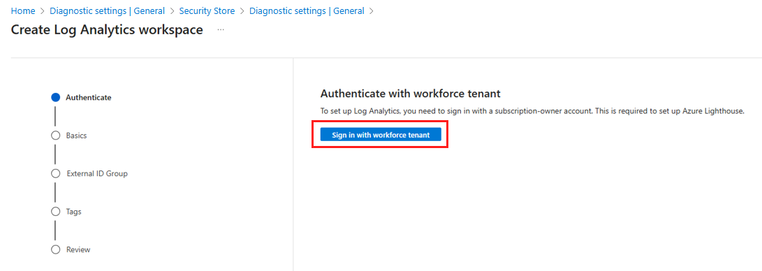 螢幕擷取畫面顯示如何登入您的企業租戶。