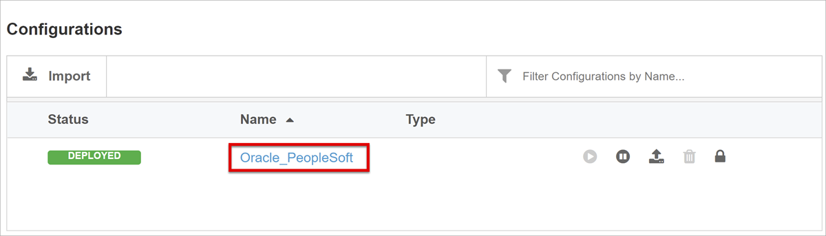 Screenshot of the PeopleSoft application configuration link.