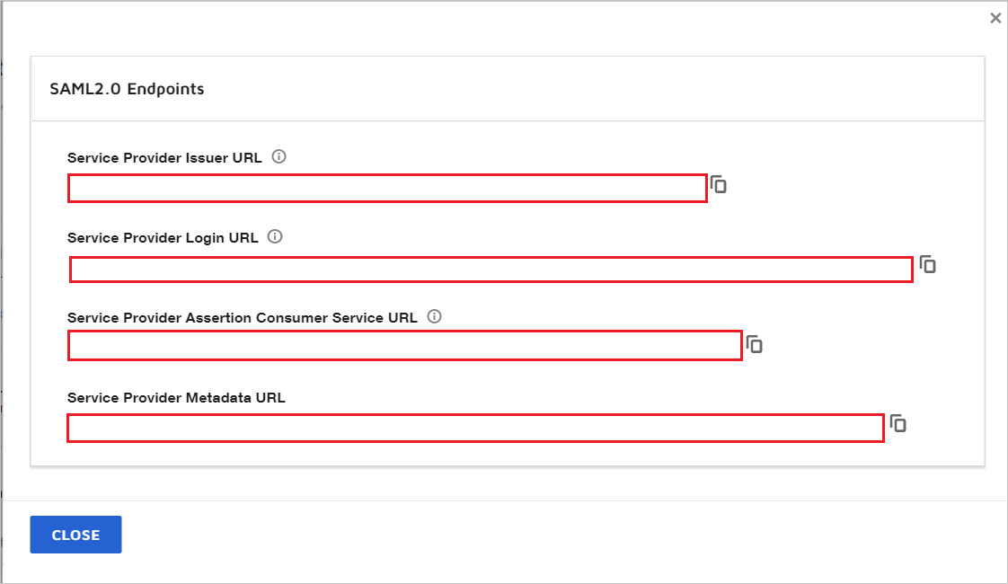 檢視 SAML 2.0 端點的螢幕擷取畫面。