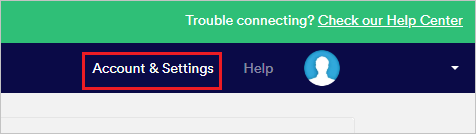 選取 [帳戶 & 設定]。