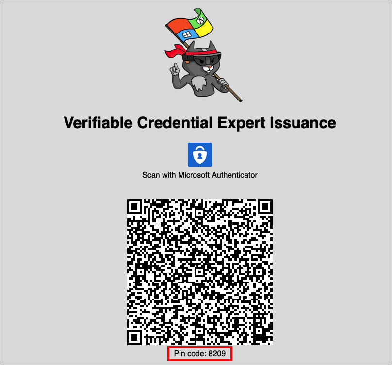 Screenshot that shows how to scan the QR code.