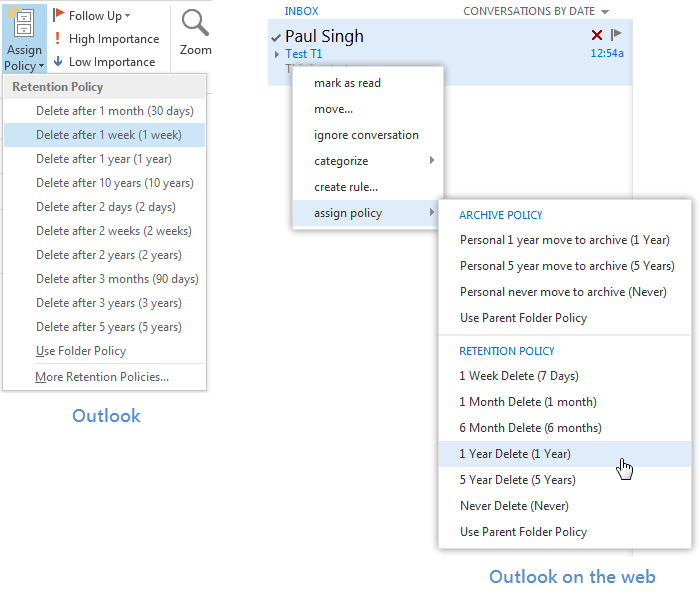 Outlook 和 Outlook 網頁版 中的個人標記。