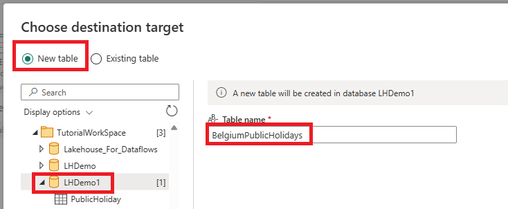 顯示 [建立資料表] 對話方塊的螢幕擷取畫面。