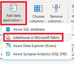 顯示 [新增資料目的地] 按鈕的螢幕擷取畫面。