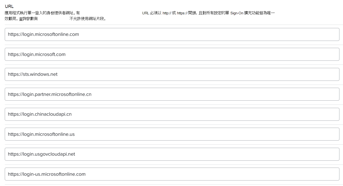 截圖顯示 Jamf Pro 入口網站及 iOS/iPadOS 裝置的 SSO URL。