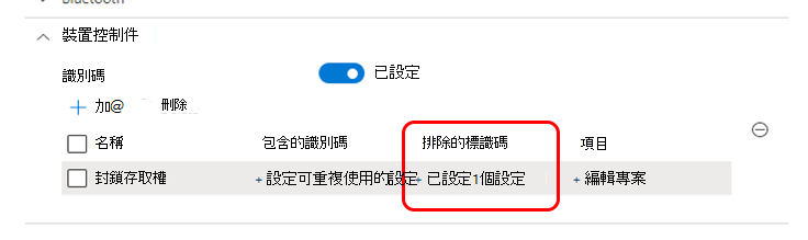 螢幕擷取畫面，顯示只為排除的識別碼選取群組的結果。