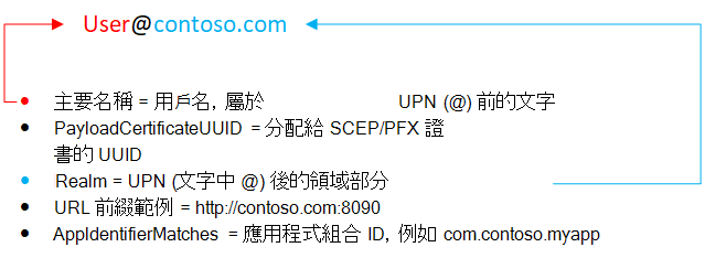 iOS/iPadOS 用戶名 SSO 屬性 in Microsoft Intune