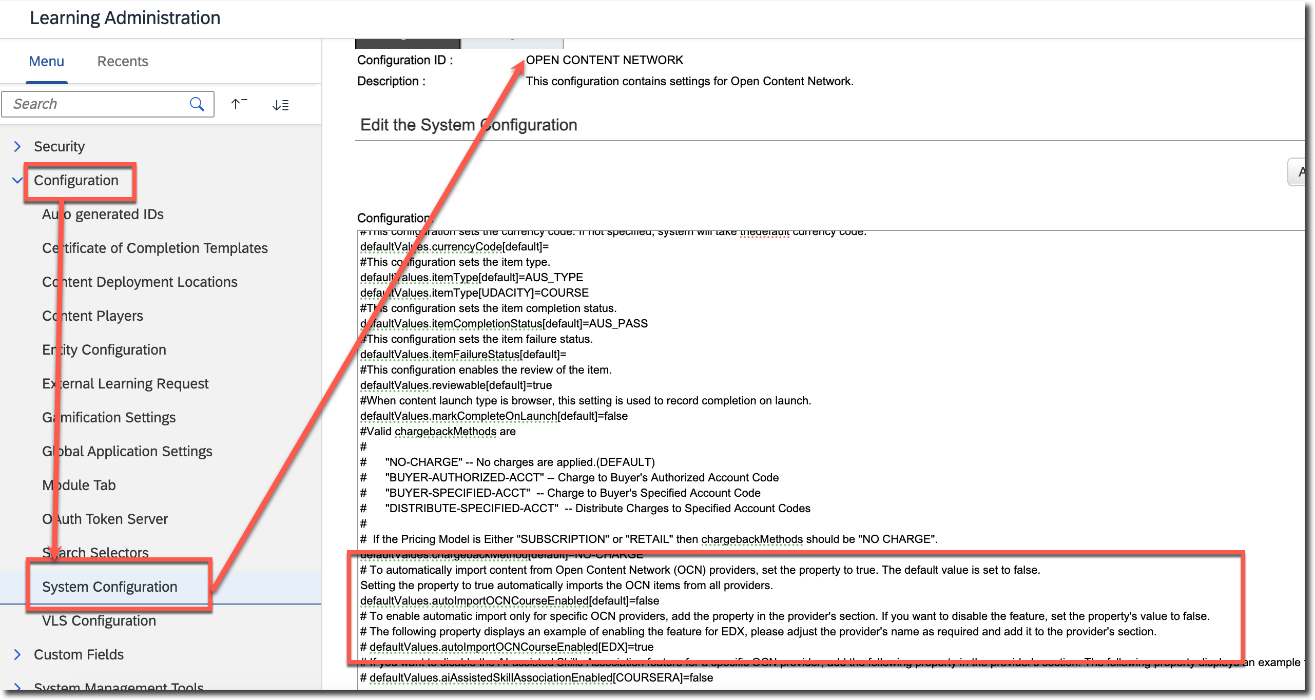 successfactors-automatic-content-sync-settings