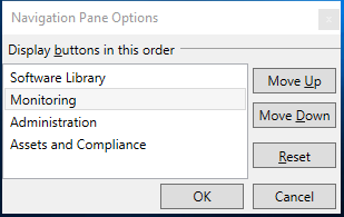 要重新排序工作區的功能窗格選項視窗。
