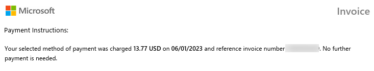 發票的最後一頁 .PDF 顯示付款指示。