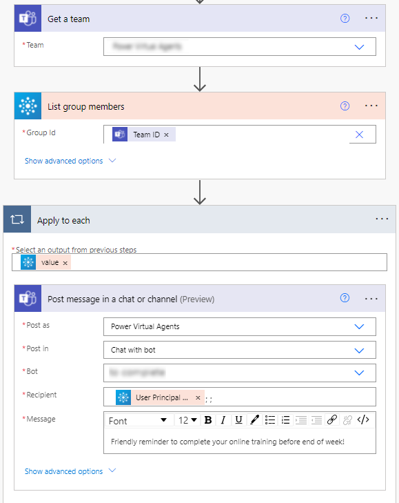 傳送給隊友的範例。