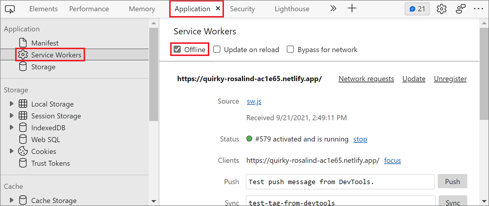 用 DevTools 模擬離線狀態