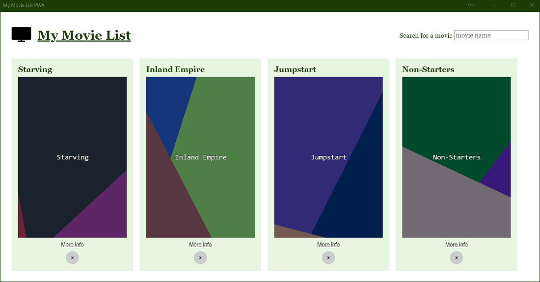 我的電影清單 PWA 示範應用程式