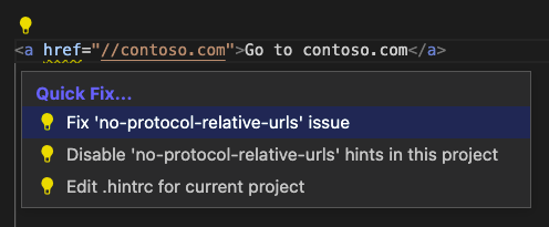 快速修正面板在錯誤的錨點旁邊打開，提供多種快速修復選項