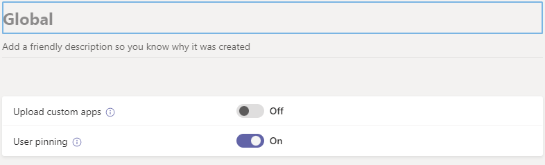 Screenshot of Microsoft Teams admin center that shows the Global settings option highlighted in red.