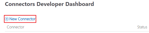 Screenshot of Connectors Developer Dashboard with +New Connector highlighted in red.