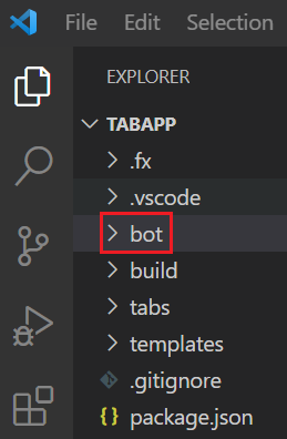 Tab app with bot app directory structure