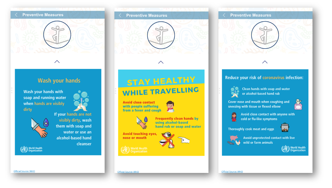 斯倫貝謝 Stay SAFE 應用程式中的預防措施範例。