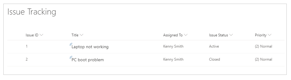 問題追蹤範例項目 問題追蹤範例項目。