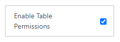 在清單上啟用資料表權限。