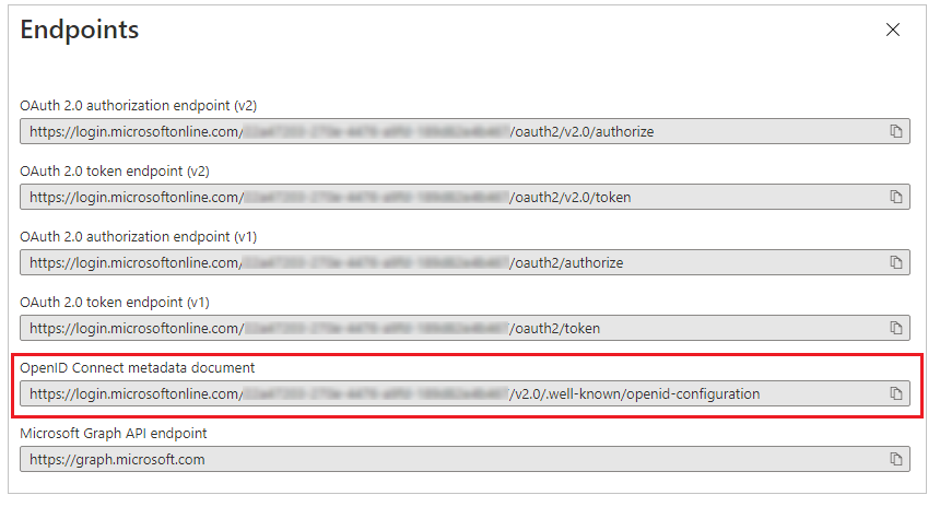 OpenID Connect 中繼資料文件 OpenID Connect 中繼資料文件。