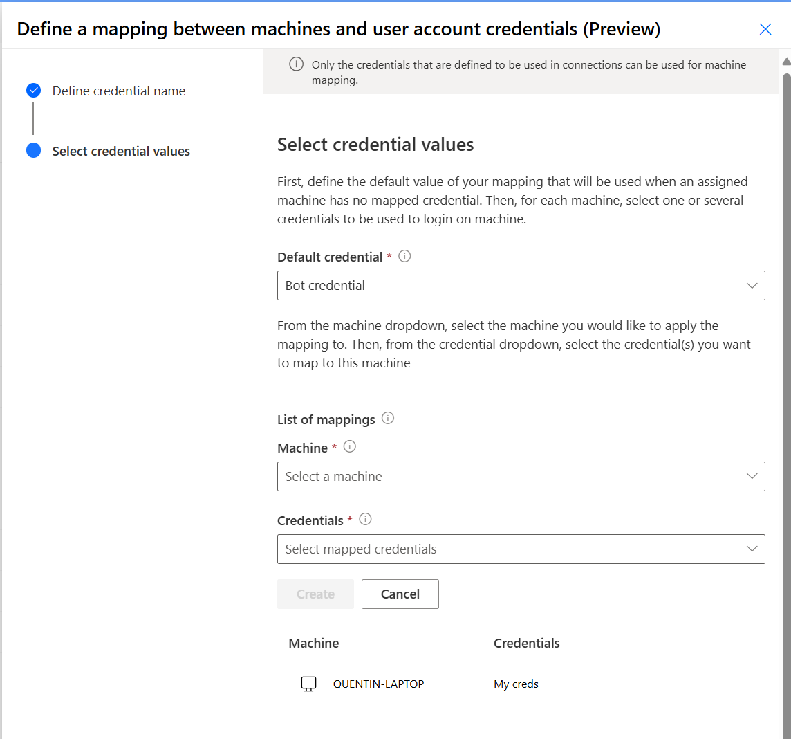 建立新對應的螢幕擷取畫面。
