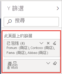 Screenshot of the Filters pane, highlighting the applied filters.