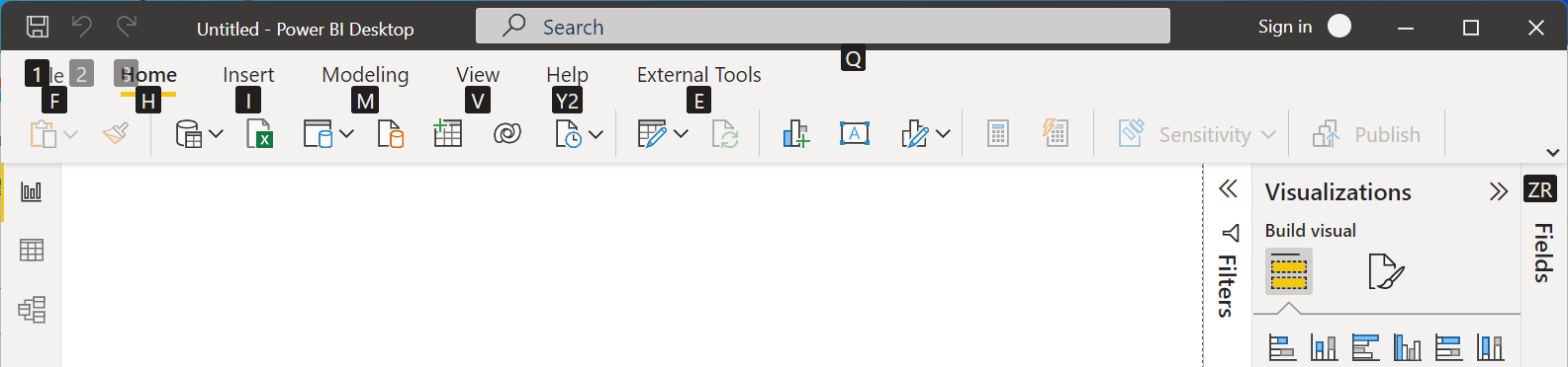 Screenshot showing the new keytips on the ribbon.
