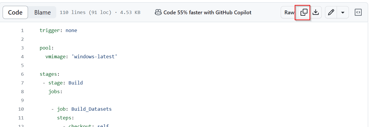 顯示欲新增之 YAML 程式碼的螢幕擷取畫面。