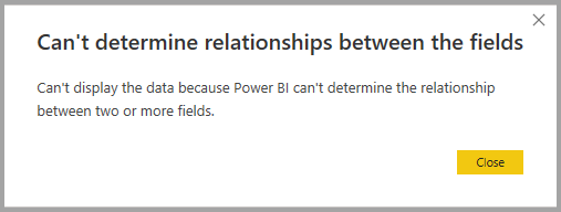 當 Power BI 找不到預設條件約束時發生錯誤對話方塊