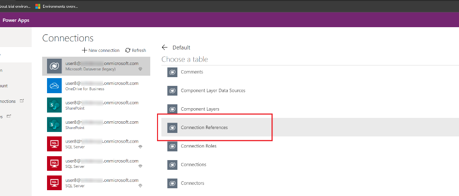 選取連線參考資料表