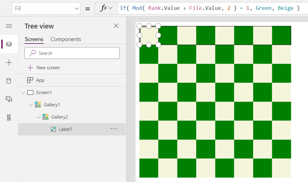 兩個資源庫中的標籤控制項，提供棋盤的交替色彩。