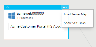 螢幕擷取畫面顯示了服務對應伺服器的載入伺服器對應及顯示自我連結選項。