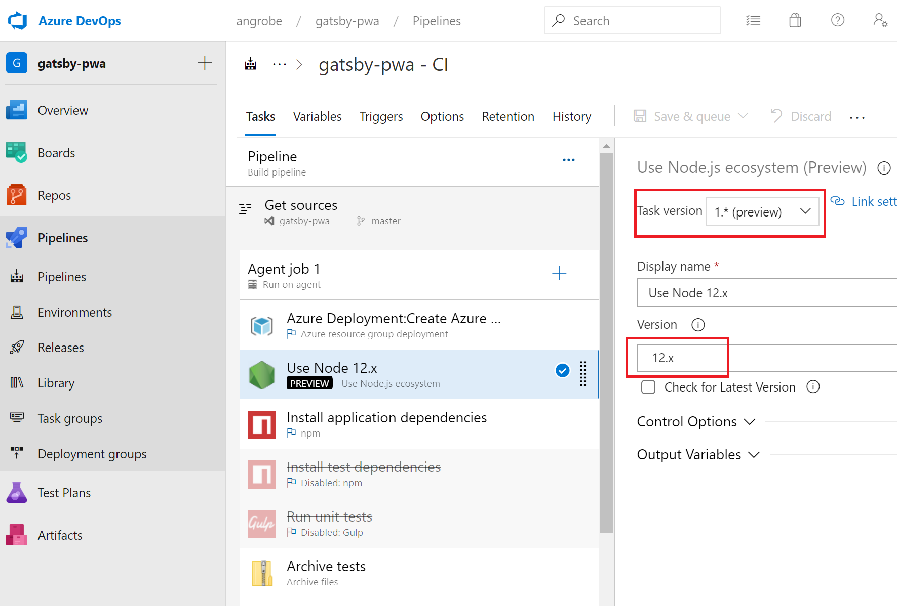 將 Node.js 更新為12.x