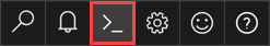 A screenshot showing the azure cloud shell button