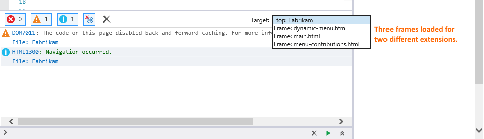 IE11 Target Frame Dropdown