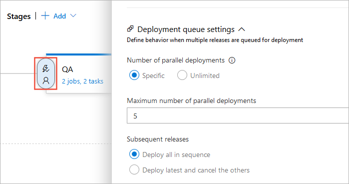 Defining queuing policies