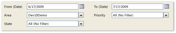 Filters for Test Case Readiness report