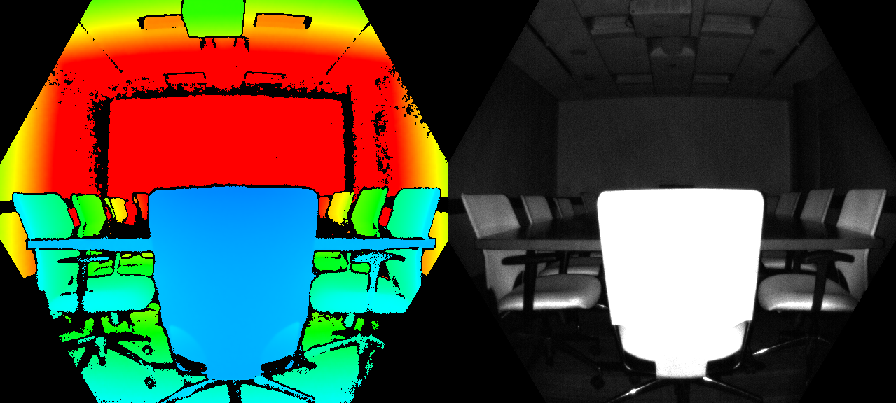 深度和紅外線並排展示