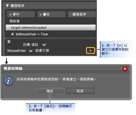 將動畫時刻表加入至事件的方式