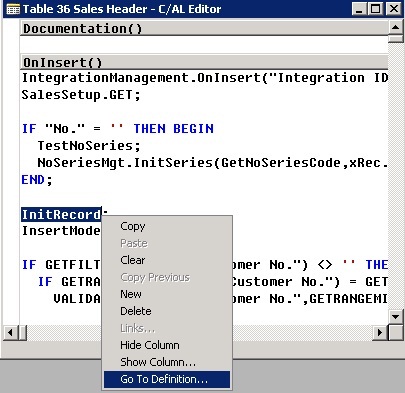 GotoDef_FromCALEditor_UserFunc Screenshot that shows how to select Go To Function.