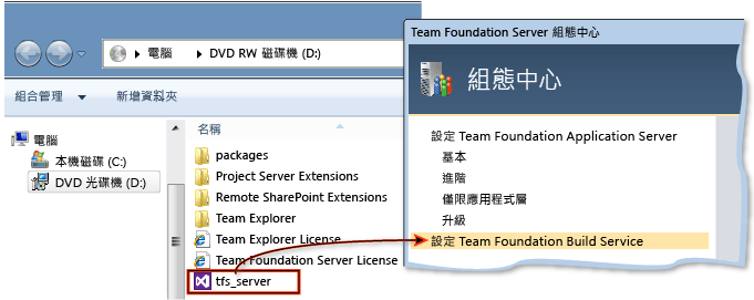 安裝 Team Foundation Server 組建